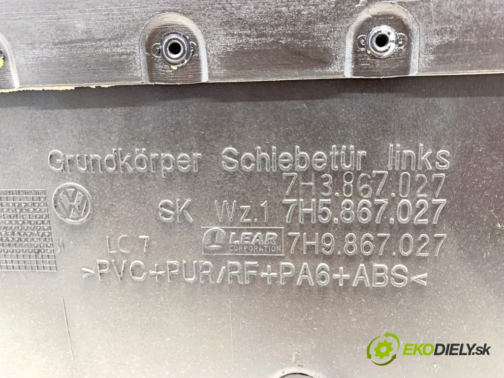 VW TRANSPORTER T5 Autobus 2015 103 kW 2.0 TDI 1968 čalúnenie Dvere ľavy zad Roleta 7H5867027