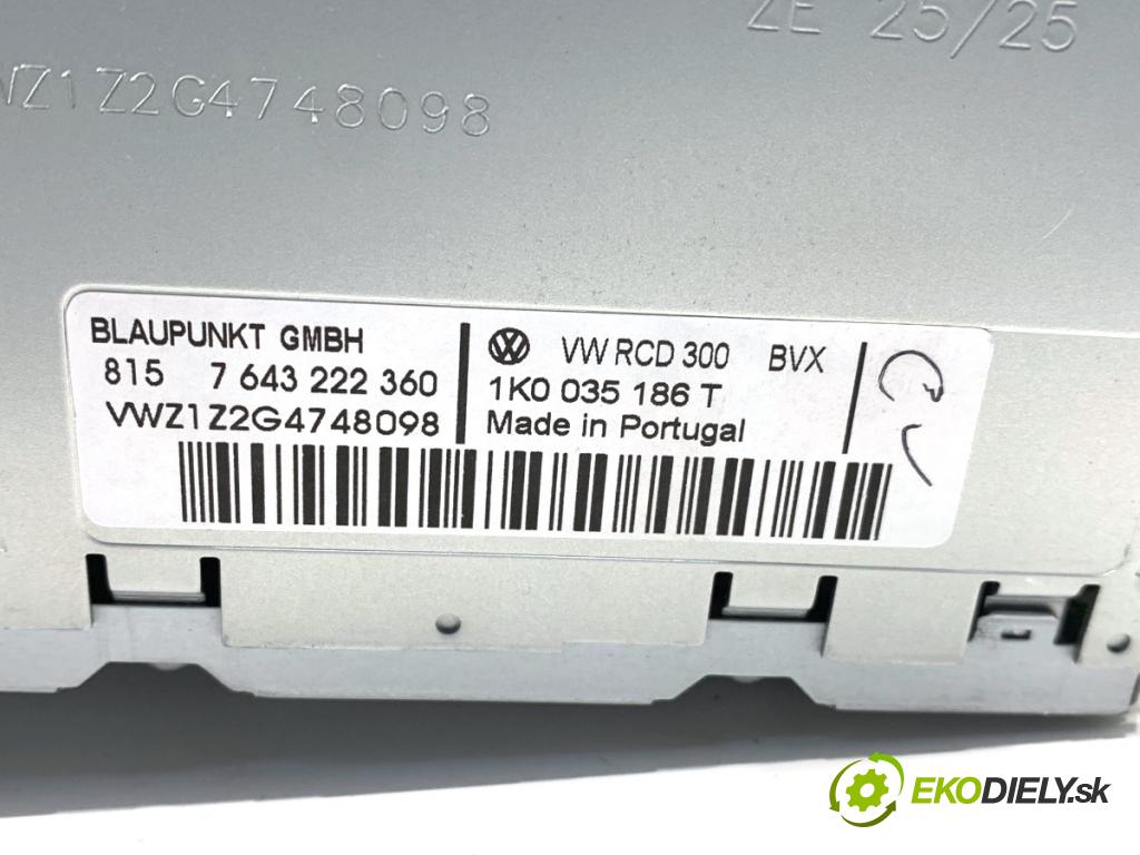 VW GOLF V Kombi 2007 77 kW 1.9 TDI 1896 RADIO 1K0035186T (Audio zariadenie)