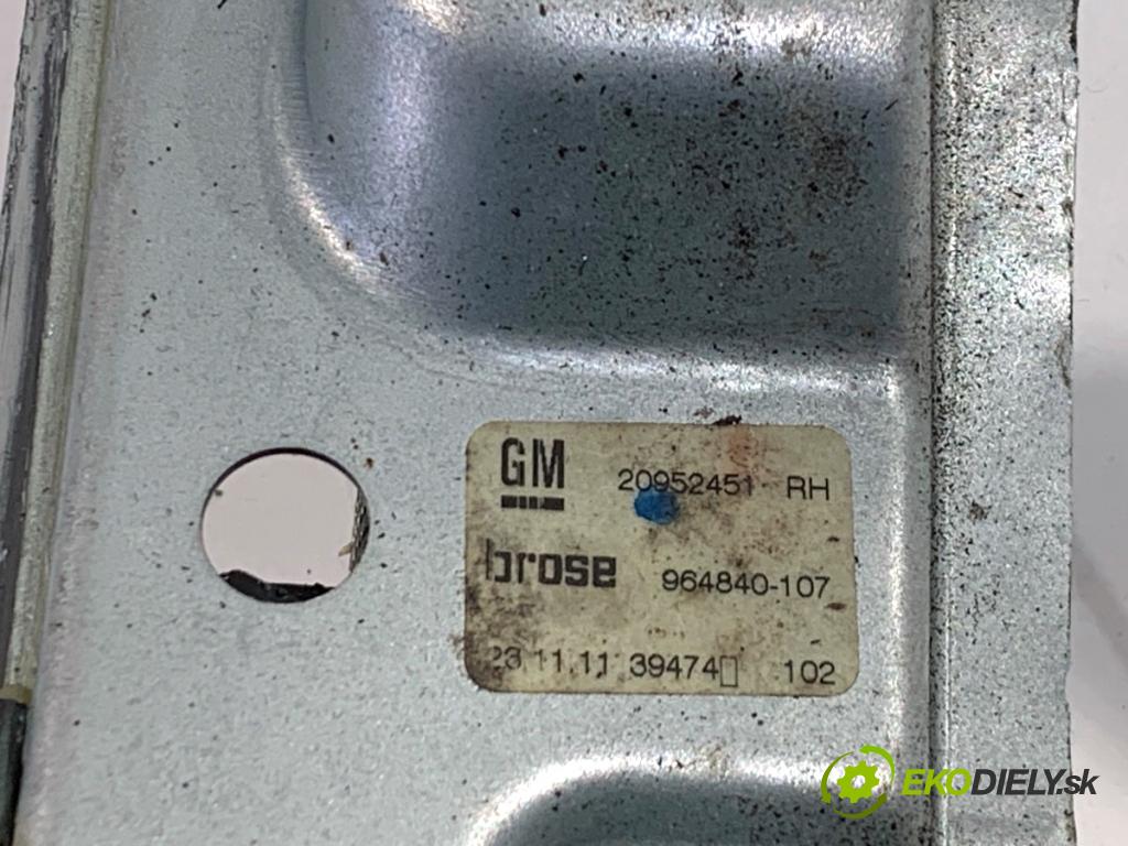OPEL INSIGNIA A Kombi 2011 162 kW 2.0 Turbo (35) 1998 mechanismus okna pravý zadní část 20952451