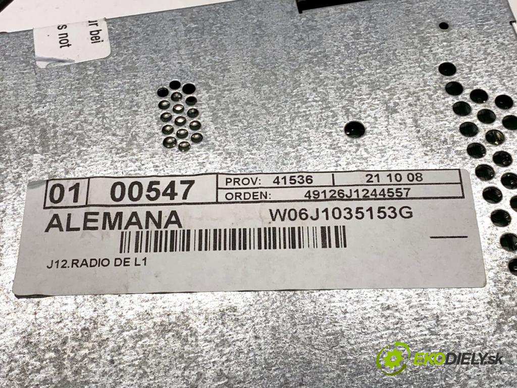 SEAT IBIZA IV coupe 2012 55 kW 1.2 TDI 1199 RADIO 6J1035153G (Audio zařízení)