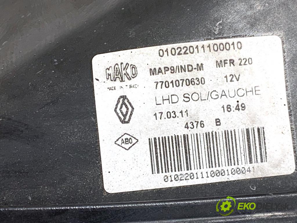 RENAULT THALIA II sedan 2011 55 kW 1.2 16V (LU2V) 1149 světlomet levý přední část 7701070630