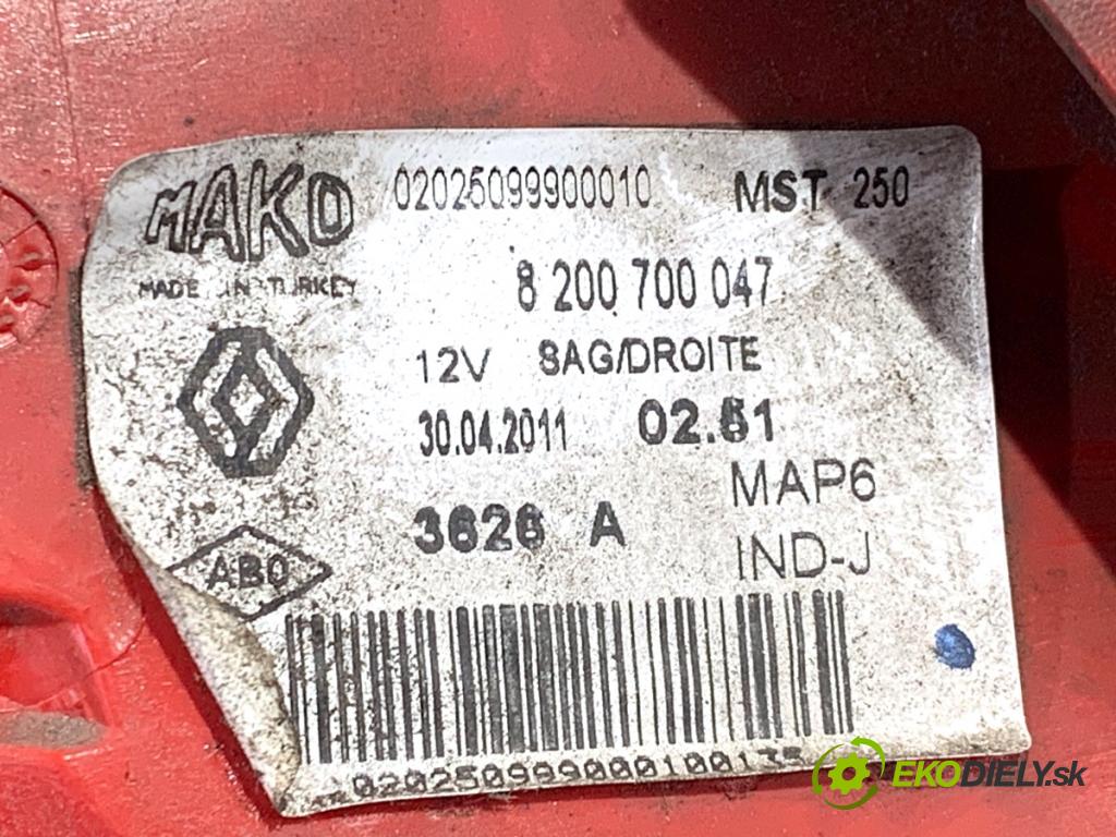 RENAULT THALIA II sedan 2011 55 kW 1.2 16V (LU2V) 1149 světlo pravý zadní část 8200700047