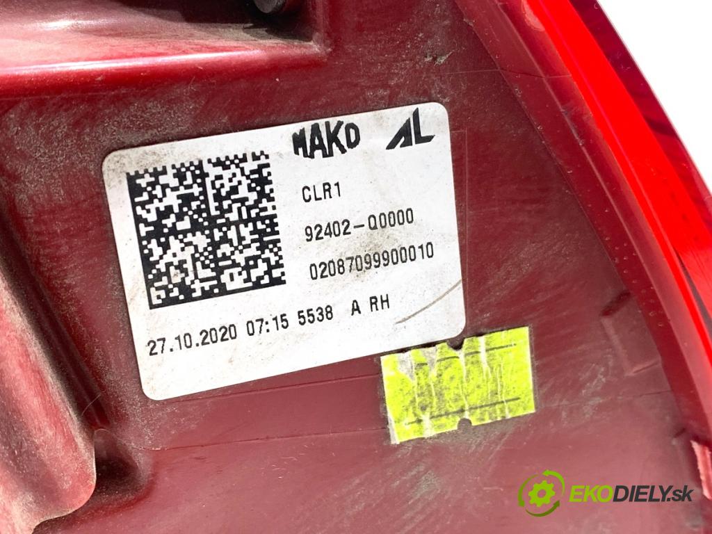 HYUNDAI i20 III liftback 2020 62 kW 1.2 1197 světlo pravý zadní část 92402-Q0000