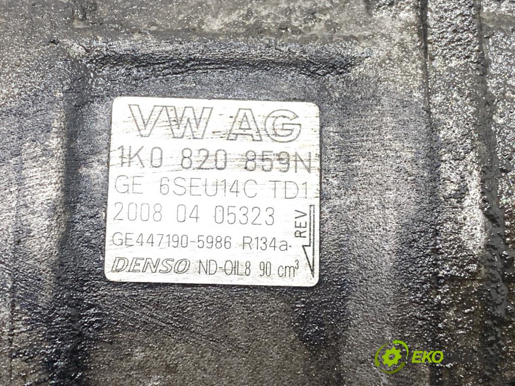 VW GOLF V liftback 2008 103 kW 1.4 TSI 1390 Kompresor klimatizácie 1K0820859N (Kompresor klimatizácie)