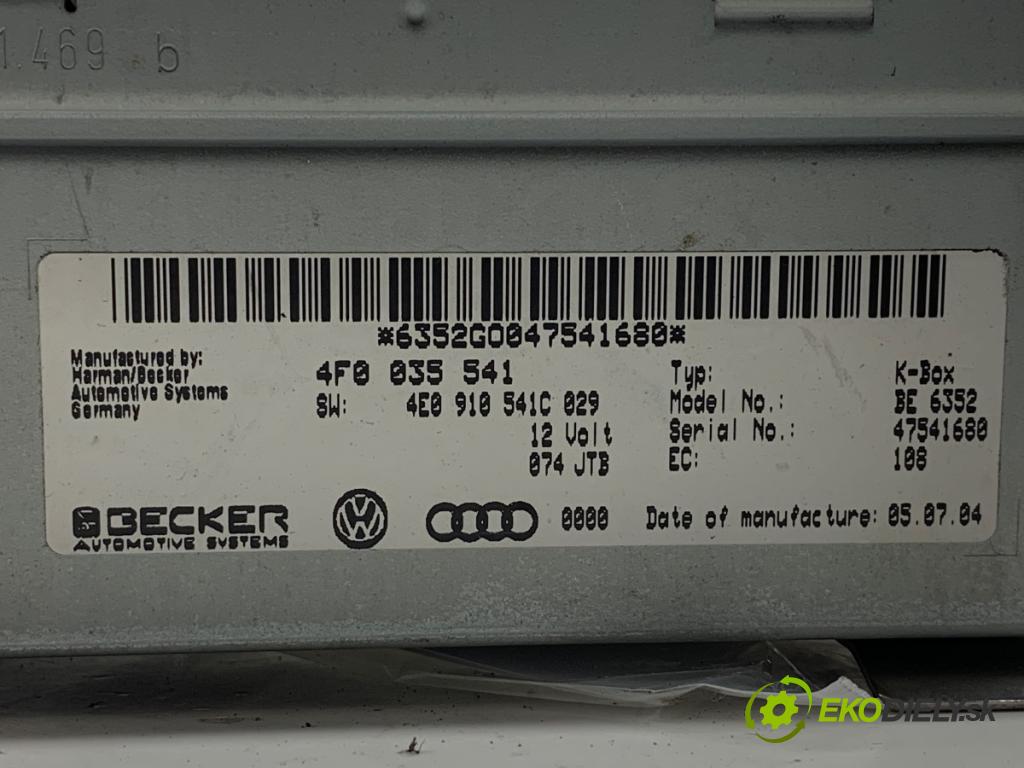 AUDI A6 C6 sedan 2004 165 kW 3.0 TDI quattro 2967 RADIO 4F0035541 (Audio zariadenie)