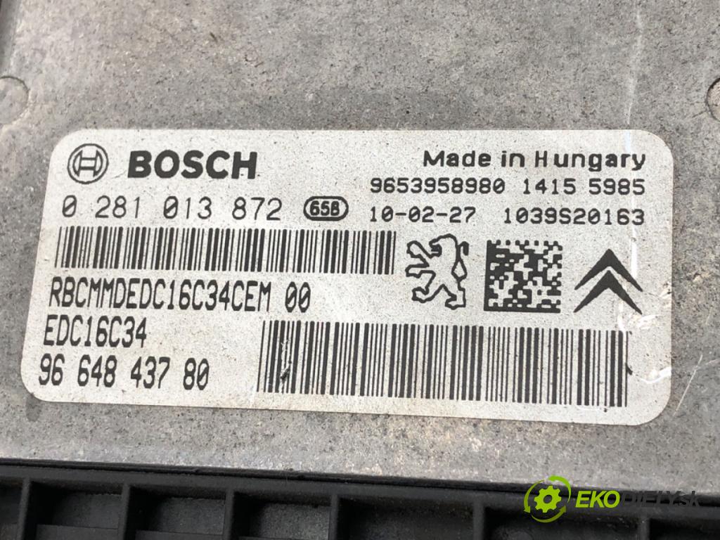 PEUGEOT 308 I liftback 2010 66 kW 1.6 HDi 1560 riadiaca jednotka Motor 9664843780 (Riadiaca jednotka)
