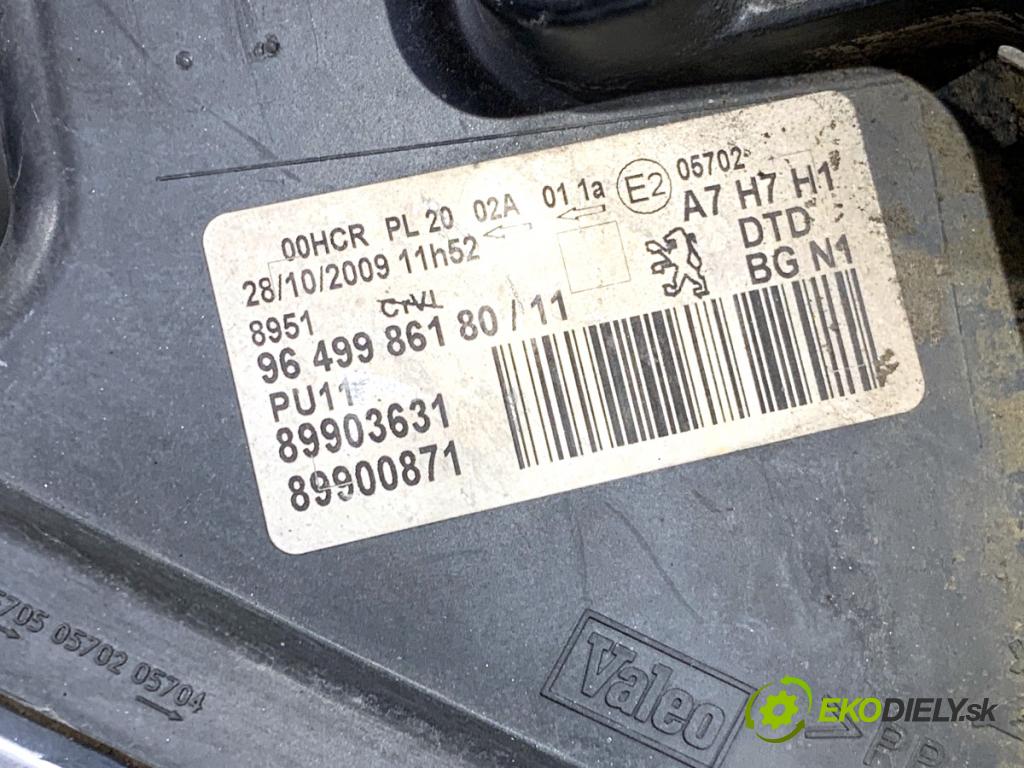 PEUGEOT 207 Kombi 2009 66 kW 1.6 HDi 1560 světlomet pravý přední část 9649986180