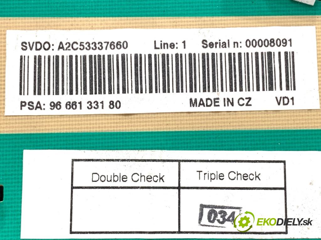 PEUGEOT 207 Kombi 2009 66 kW 1.6 HDi 1560 prístrojovka 9666133180 (Přístrojová deska)