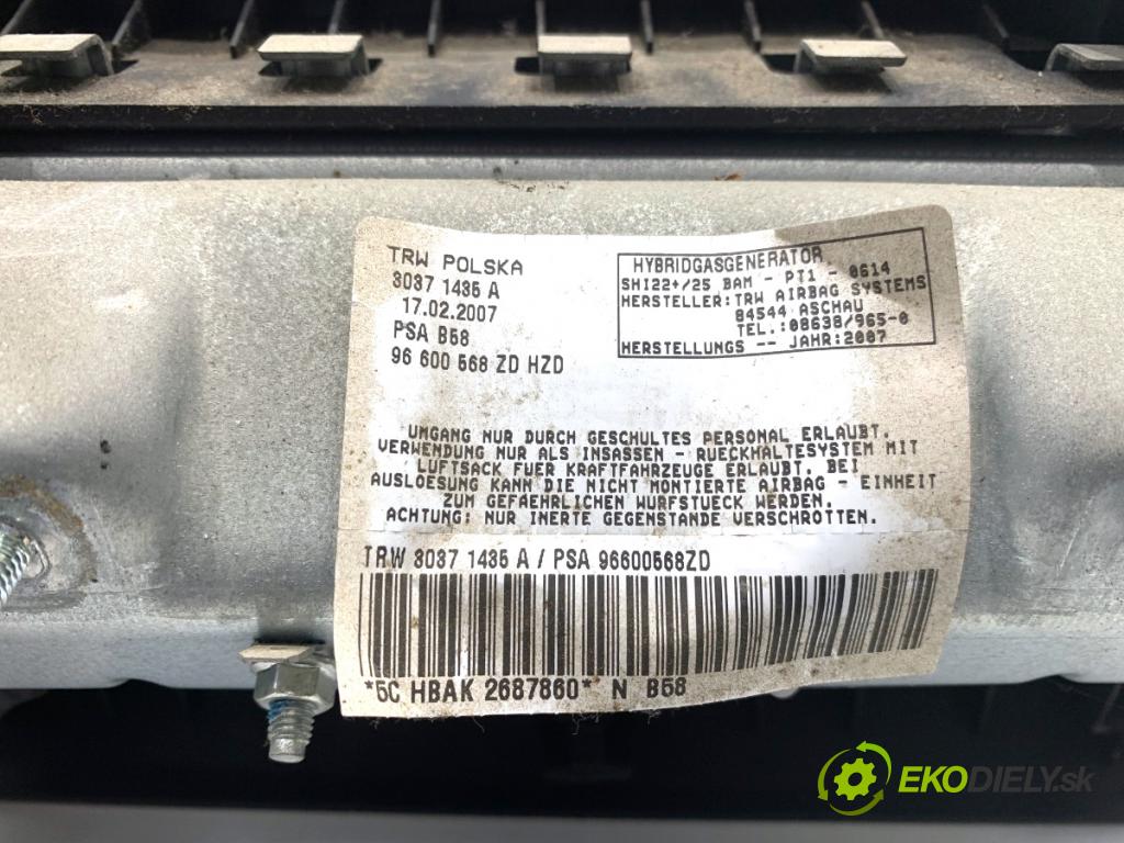 CITROEN C4 PICASSO I nadwozie wielkoprzestrzenne (MPV) 2007 80 kW 1.6 HDi 1560 AirBag koleno: 96600568ZD