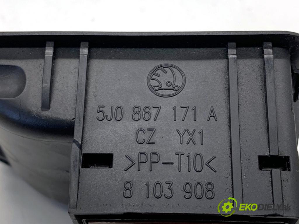 SKODA FABIA II liftback 2008 77 kW 1.9 TDI 1896 Prepínač okien 5J0867171A (Prepínacie páčky pod volantom)