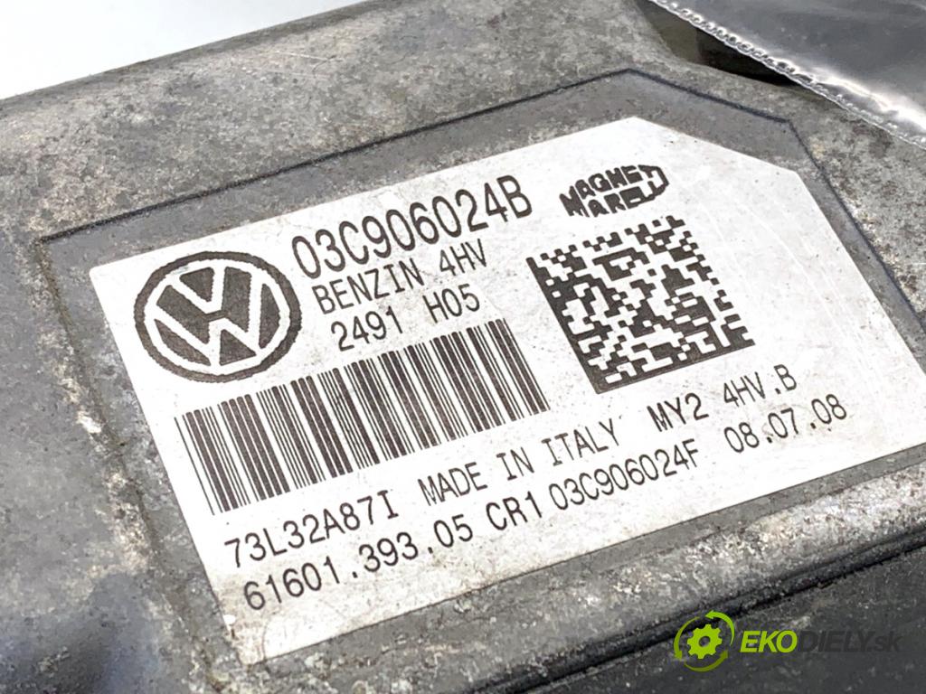 SKODA FABIA II liftback 2008 63 kW 1.4 1390 řídící jednotka motora 03C906024B (Řídicí jednotka)