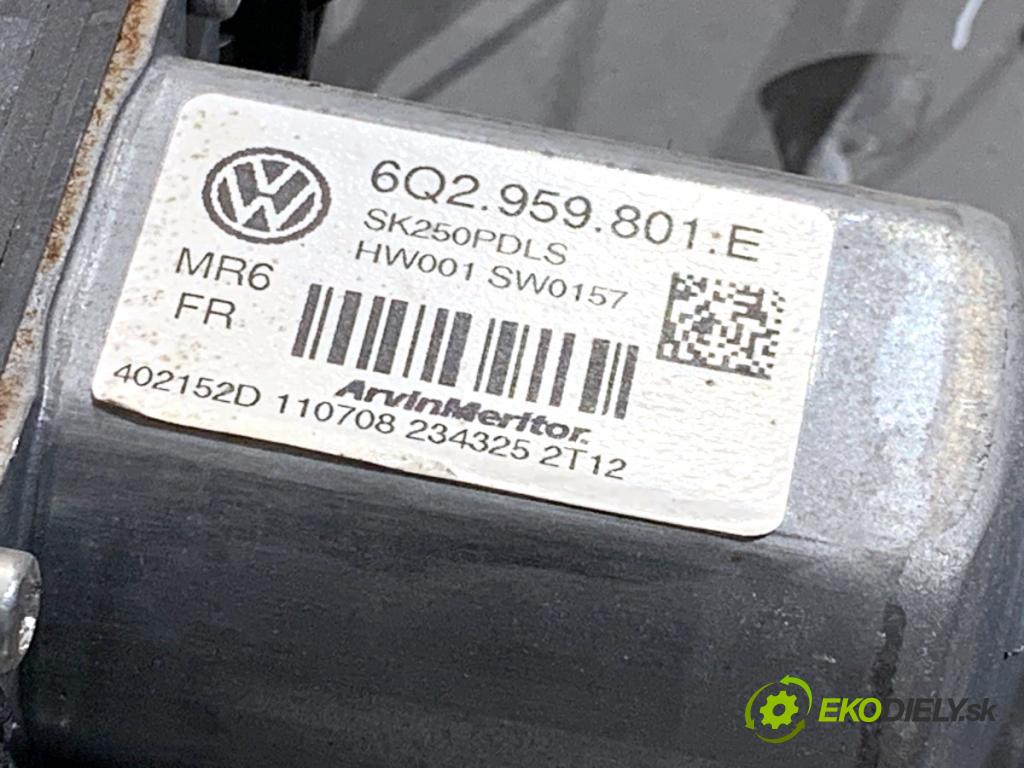 SKODA FABIA II liftback 2008 63 kW 1.4 1390 mechanismus okna pravý přední část 5J1837402B