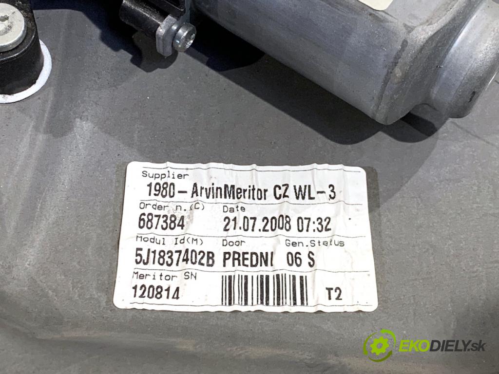 SKODA FABIA II liftback 2008 63 kW 1.4 1390 Mechanizmus okna pravy predný 5J1837402B