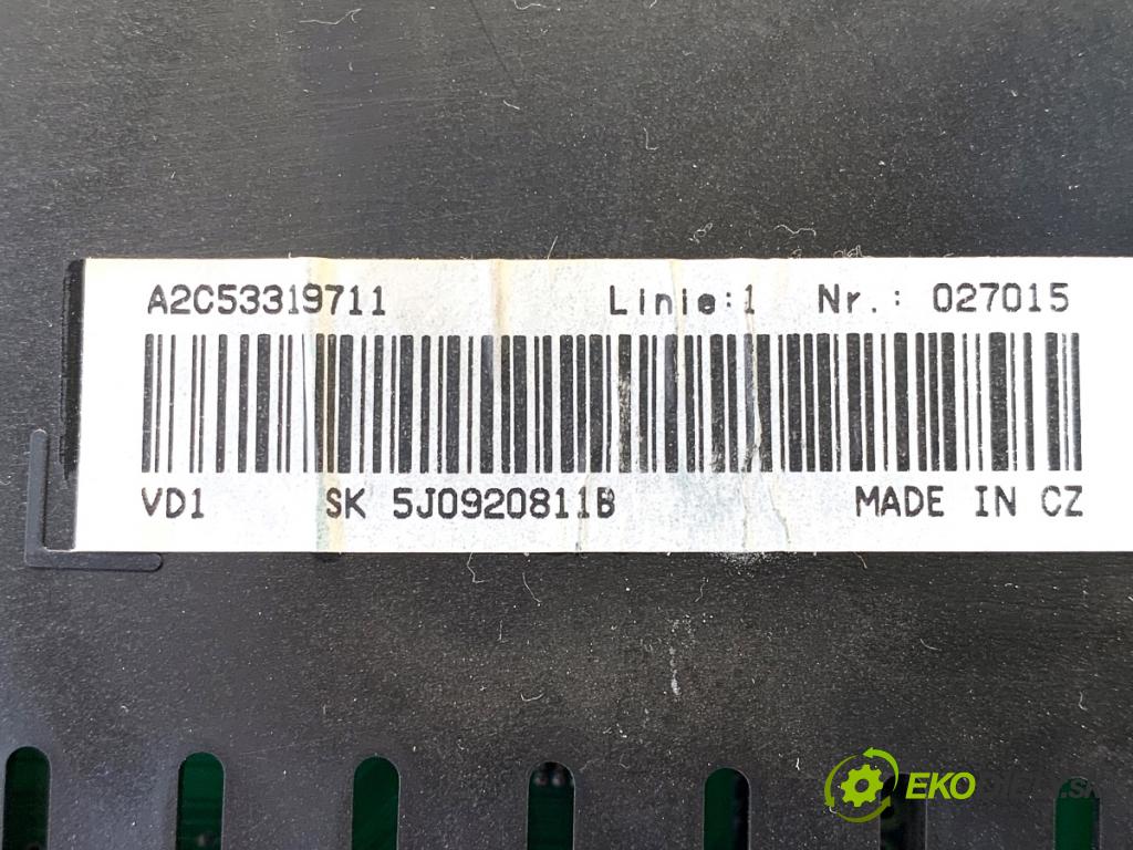 SKODA FABIA II liftback 2008 63 kW 1.4 1390 Prístrojovka 5J0920811B (Prístrojová doska)