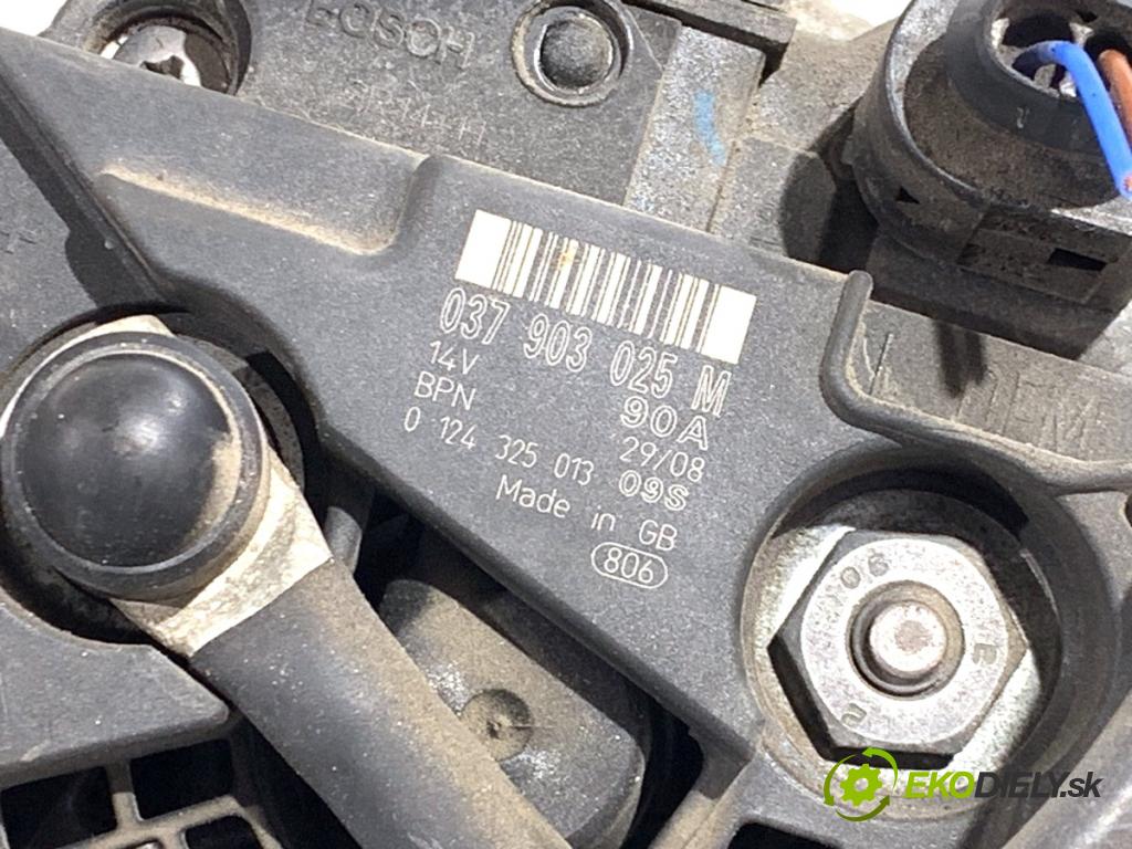 SKODA FABIA II liftback 2008 63 kW 1.4 1390 Alternátor 037903025M (Alternátor)