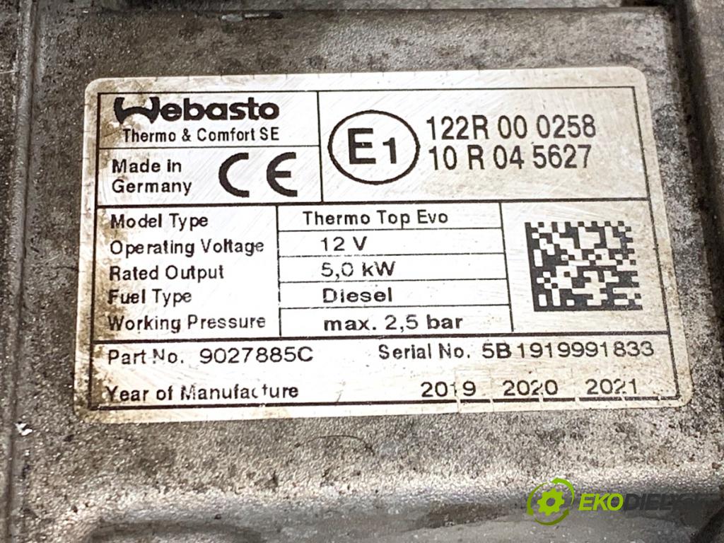 BMW G05 SUV 2020 195 kW xDrive 30 d 2993 Webasto 9027885C (Webasto (nezávislé kúrenie))