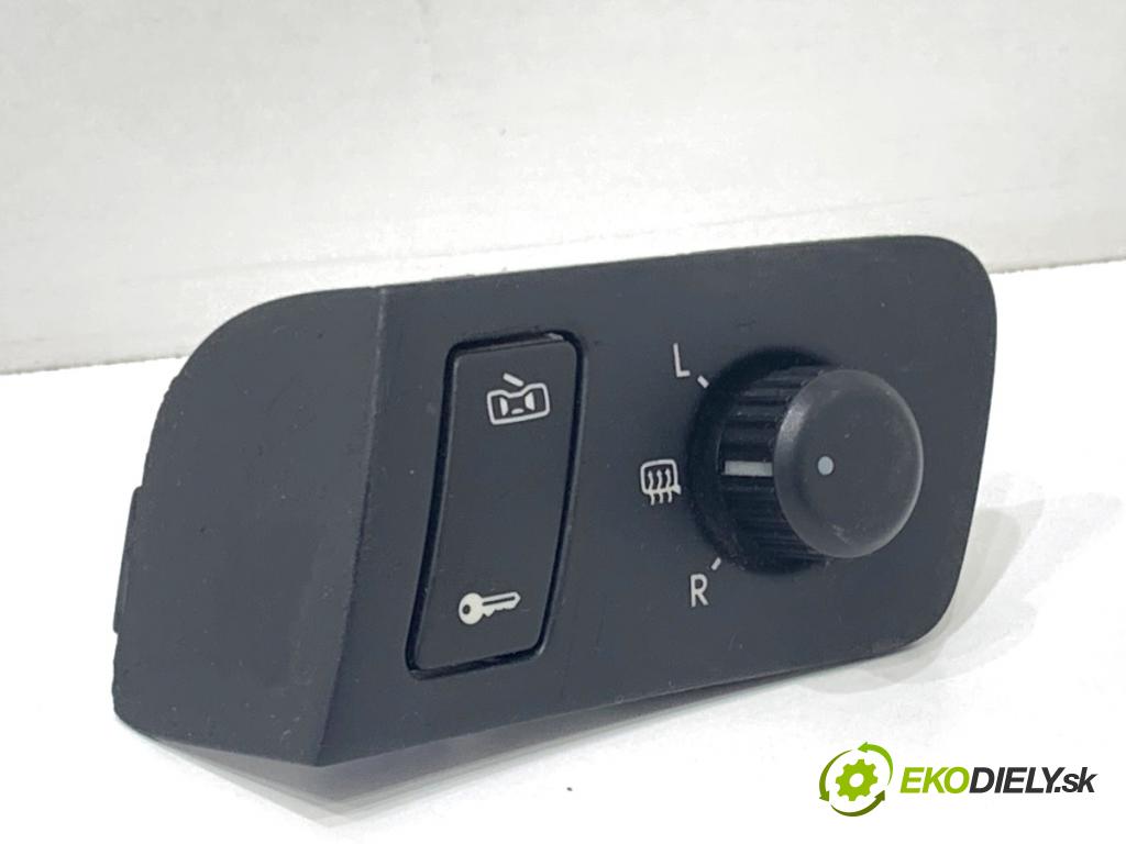 VW TOURAN nadwozie wielkoprzestrzenne (MPV) 2005 66 kW 1.9 TDI 1896 Prepínač nastavenia spätných zrkadiel 1T1959552 (Prepínacie páčky pod volantom)