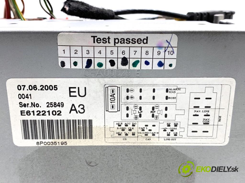 AUDI A3 8P liftback 2005 147 kW 2.0 TFSI quattro 1984 RADIO 8P0035195 (Audio zariadenie)