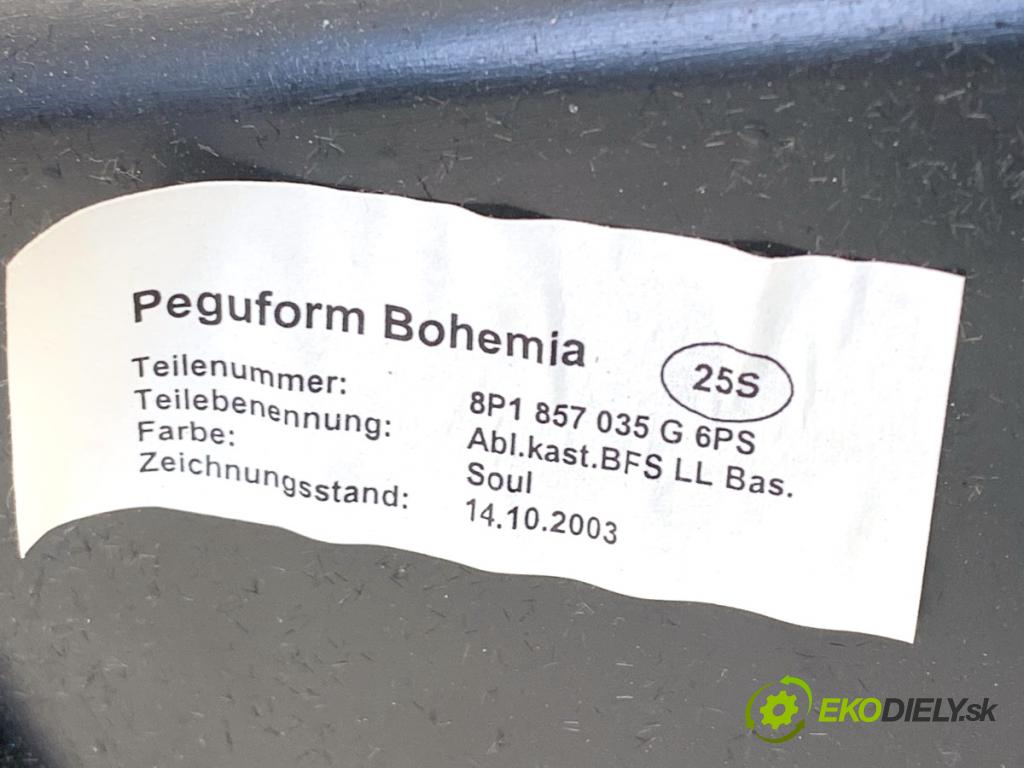 AUDI A3 8P liftback 2005 147 kW 2.0 TFSI quattro 1984 přihrádka kastlík spolujezdce 8P1857035G (Přihrádka (kastlík))