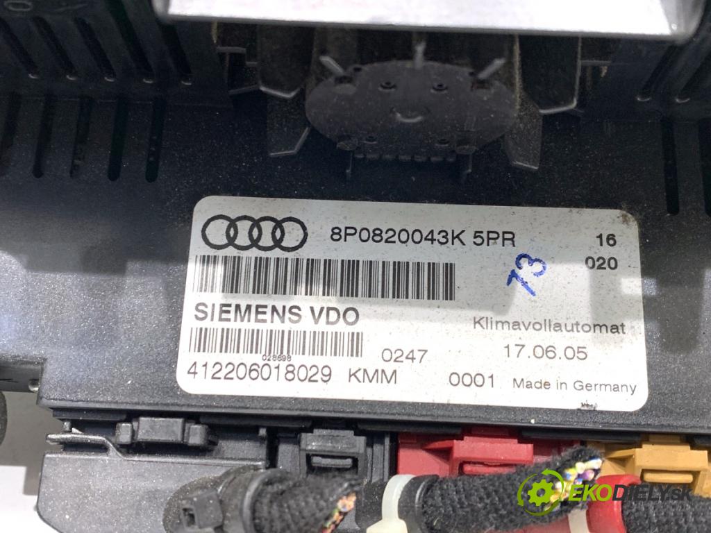 AUDI A3 8P liftback 2005 147 kW 2.0 TFSI quattro 1984 Panel ovládania kúrenia 8P0820043K (Prepínacie páčky pod volantom)