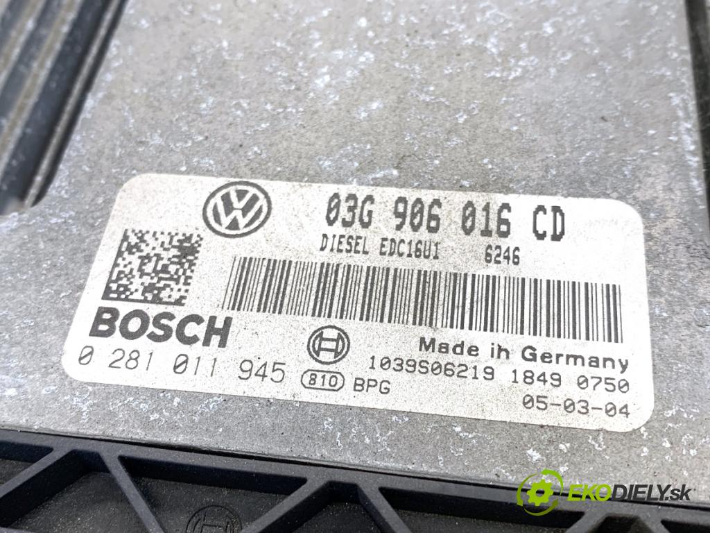 VW TOURAN nadwozie wielkoprzestrzenne (MPV) 2005 77 kW 1.9 TDI 1896 riadiaca jednotka Motor 03G906016CD (Riadiaca jednotka)