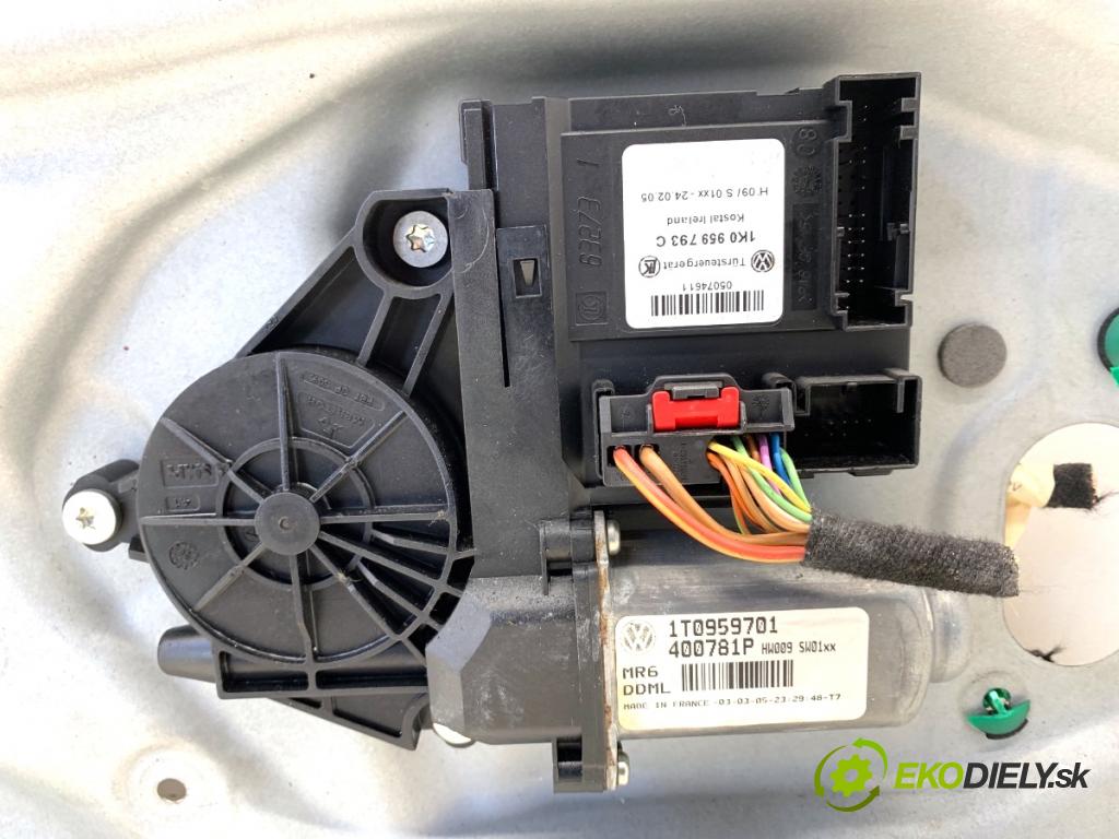 VW TOURAN nadwozie wielkoprzestrzenne (MPV) 2005 77 kW 1.9 TDI 1896 Mechanizmus okna ľavy predný 1T1837729AE