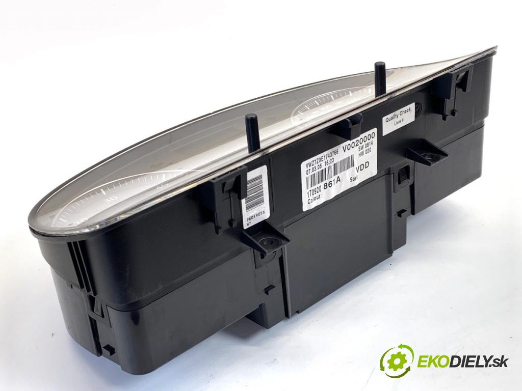 VW TOURAN nadwozie wielkoprzestrzenne (MPV) 2005 77 kW 1.9 TDI 1896 Prístrojovka 1T0920861A (Prístrojová doska)