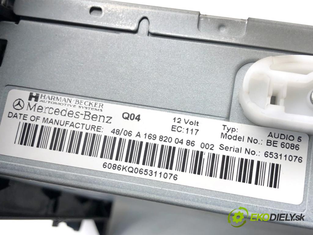 MERCEDES-BENZ W169 liftback 2006 80 kW A 180 CDI (169.007, 169.307) 1991 RADIO A1698200486 (Audio zariadenie)