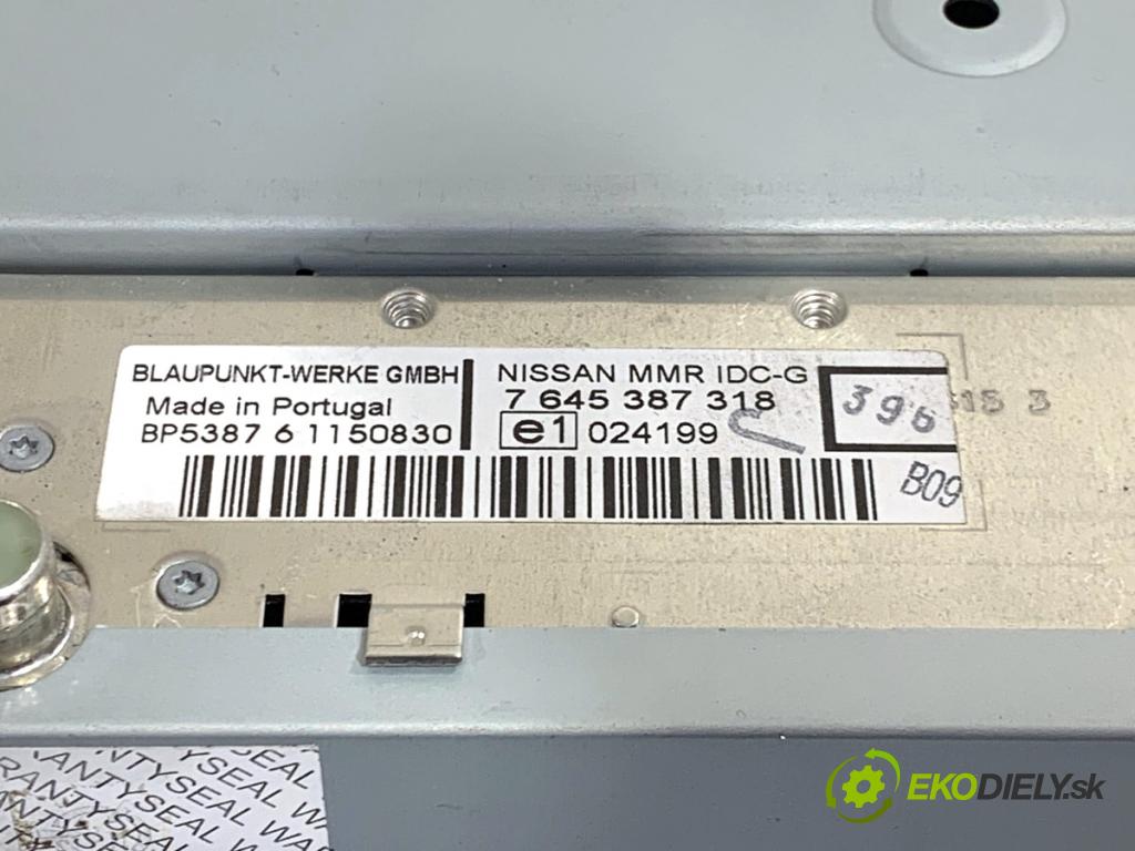 NISSAN NOTE E11 nadwozie wielkoprzestrzenne (MPV) 2007 81 kW 1.6 1598 RADIO 7645387318 (Audio zařízení)