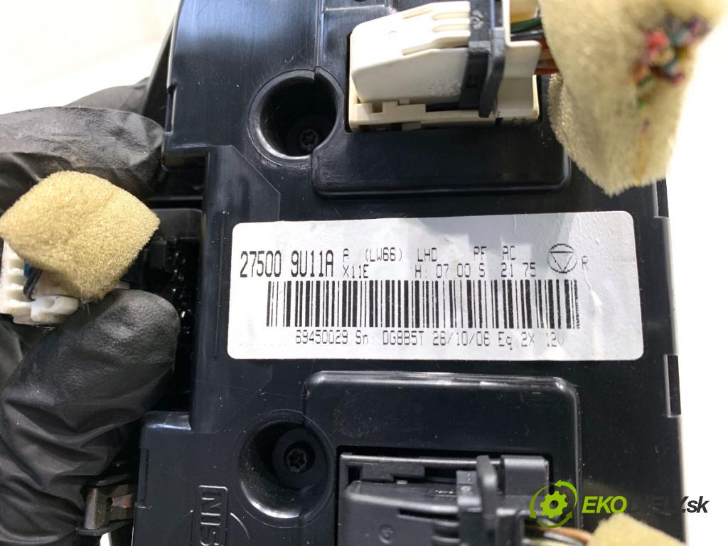 NISSAN NOTE E11 nadwozie wielkoprzestrzenne (MPV) 2007 81 kW 1.6 1598 Panel ovládaní topení 275009U11A (Páčky pod volantem)