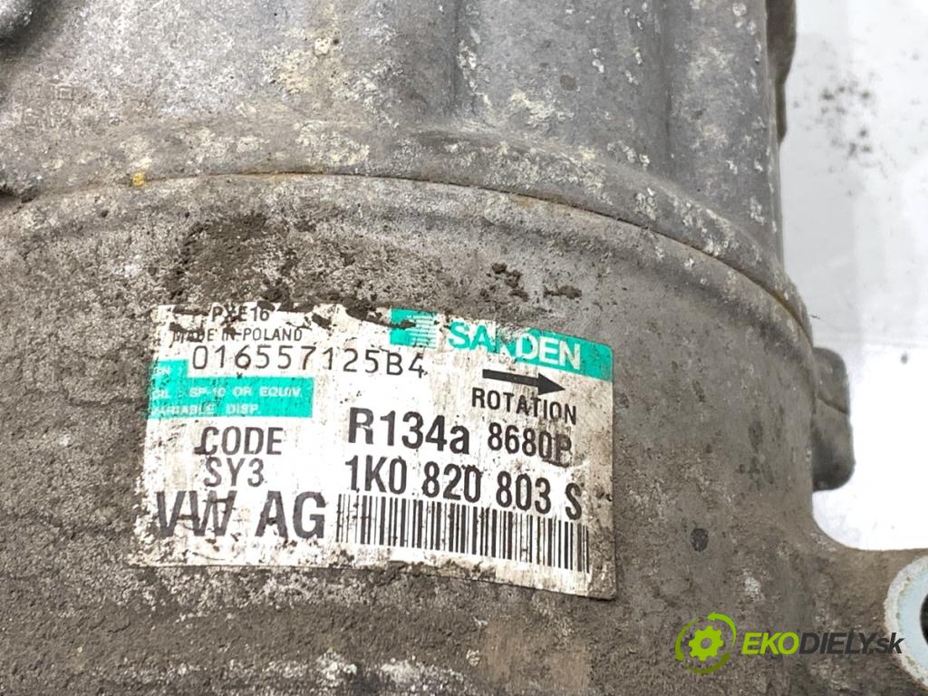 VW GOLF V liftback 2006 103 kW 2.0 TDI 1968 Kompresor klimatizácie 1K0820803S (Kompresor klimatizácie)