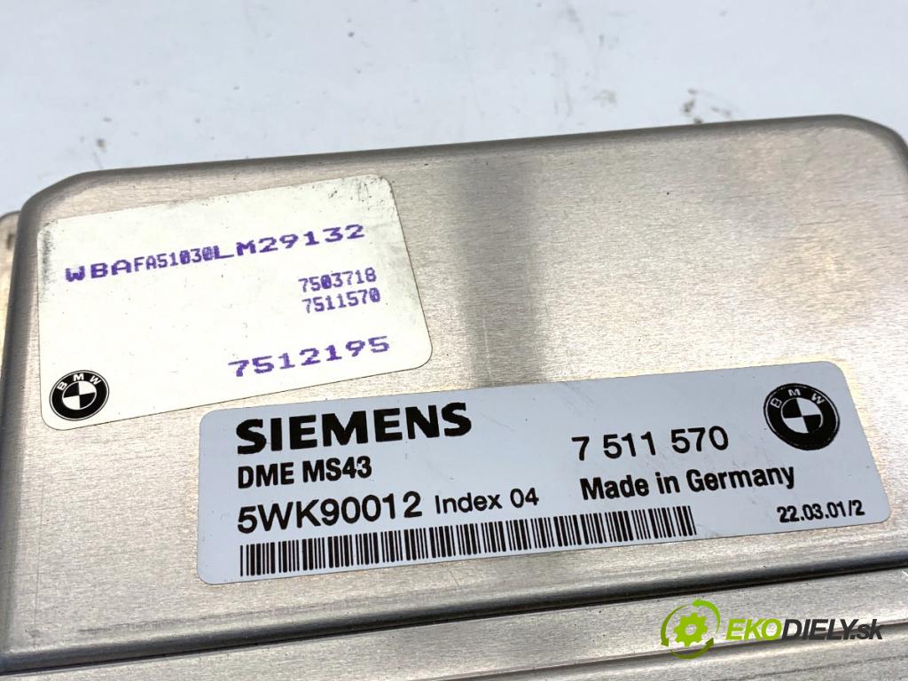 BMW E53 SUV 2001 170 kW 3.0 i 2979 řídící jednotka motora 7511570 (Řídicí jednotka)