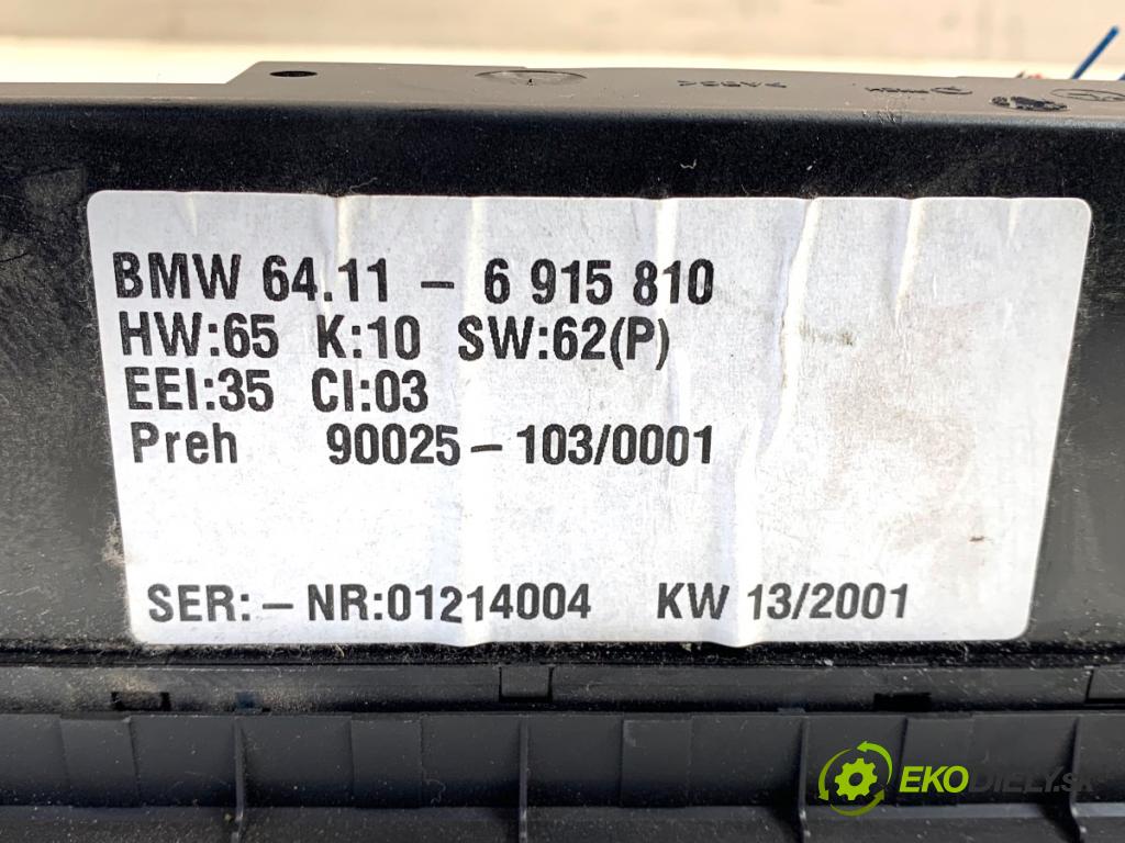 BMW E53 SUV 2001 170 kW 3.0 i 2979 Panel ovládaní topení 6915810 (Páčky pod volantem)