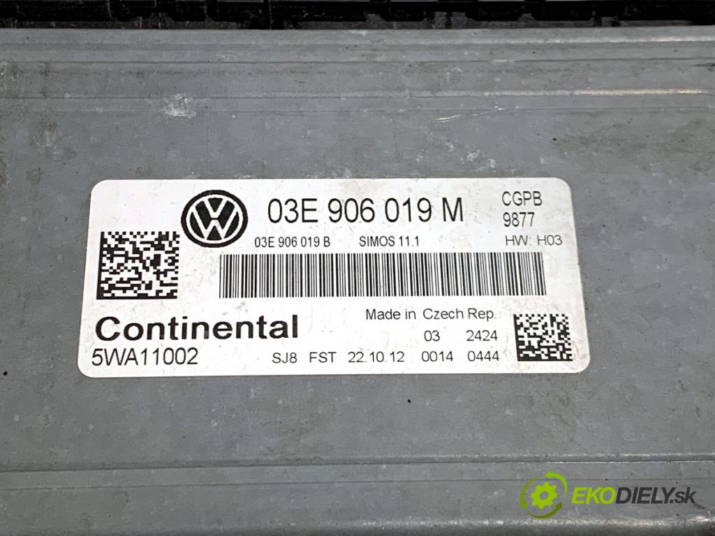 VW POLO V liftback 2012 44 kW 1.2 1198 řídící jednotka motora 03E906019M (Řídicí jednotka)
