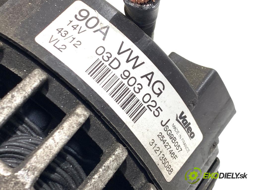 VW POLO V liftback 2012 44 kW 1.2 1198 Alternátor 03D903025J (Alternátor)