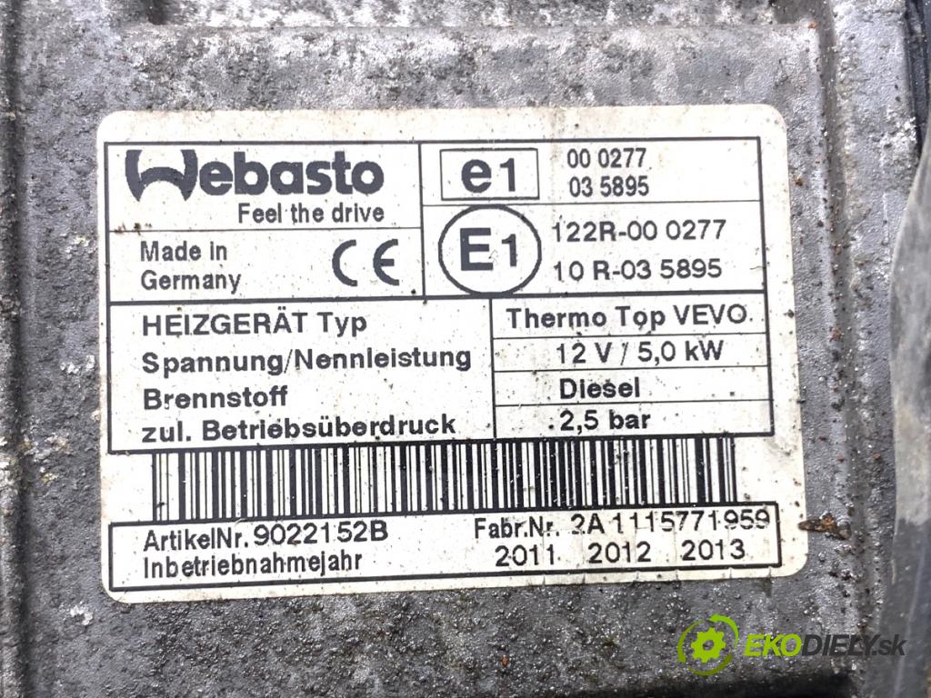 VW SHARAN nadwozie wielkoprzestrzenne (MPV) 2011 103 kW 2.0 TDI 1968 Webasto 7N0815065M (Webasto (nezávislé kúrenie))