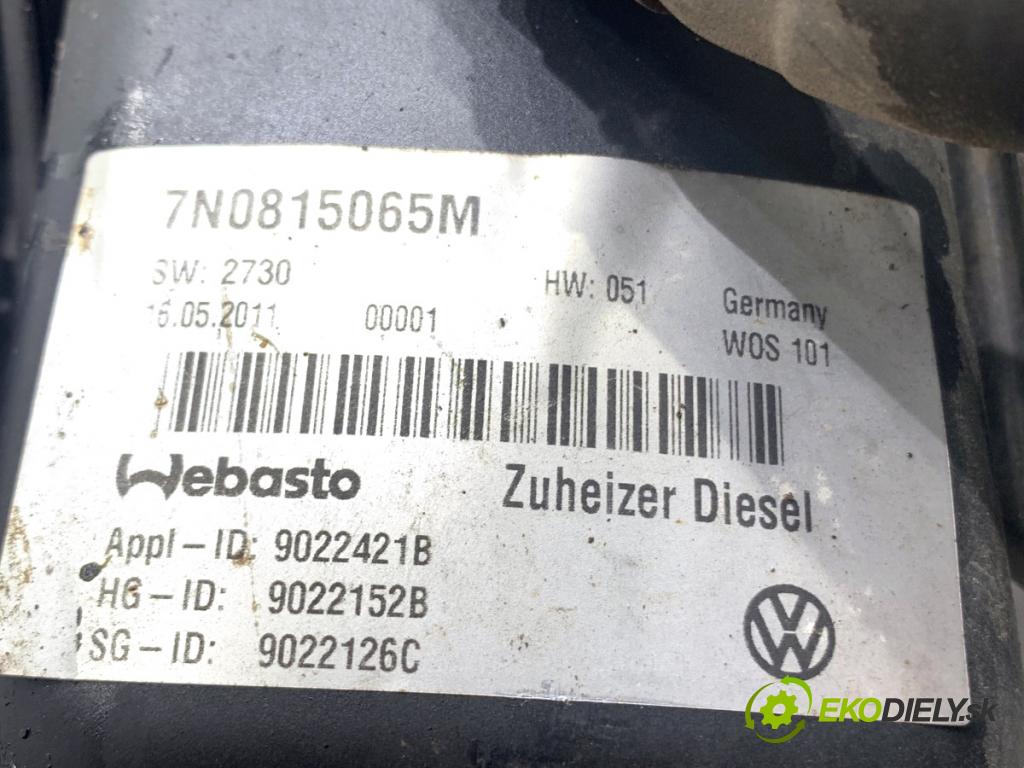 VW SHARAN nadwozie wielkoprzestrzenne (MPV) 2011 103 kW 2.0 TDI 1968 Webasto 7N0815065M (Webasto (nezávislé kúrenie))