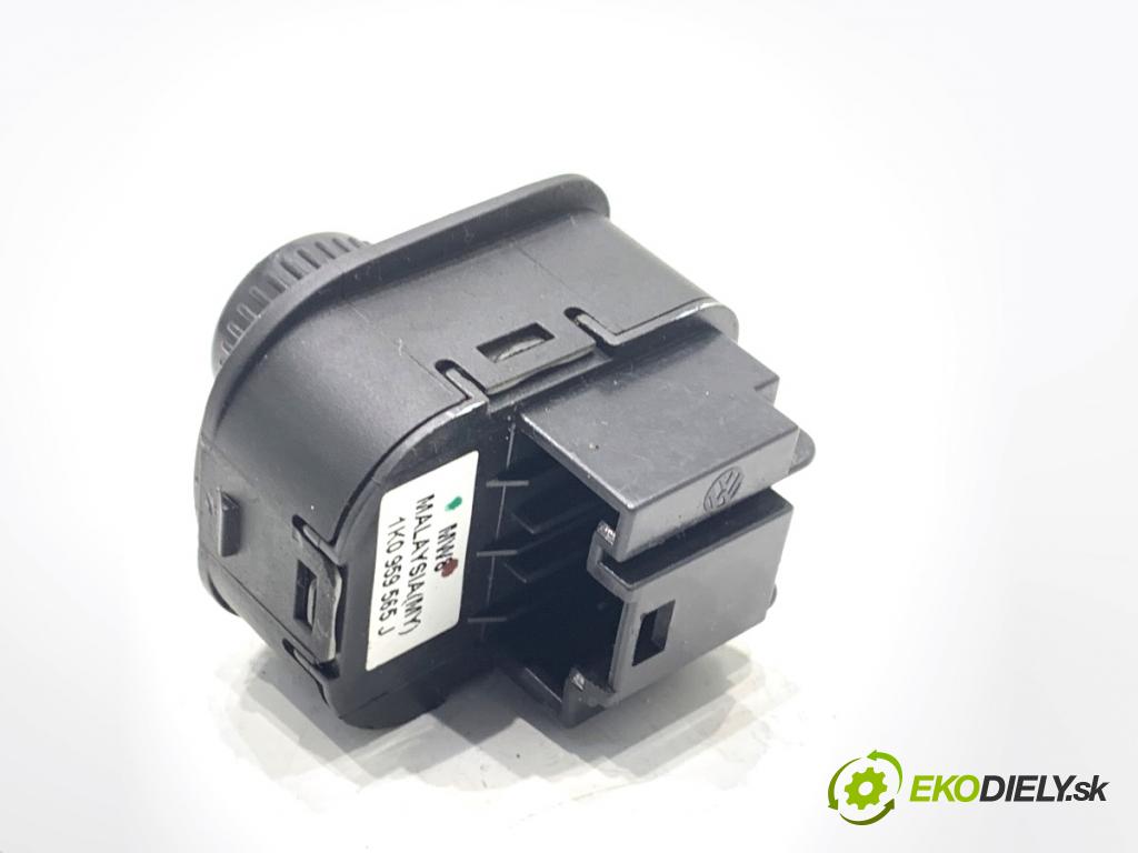 VW SHARAN nadwozie wielkoprzestrzenne (MPV) 2011 103 kW 2.0 TDI 1968 Prepínač nastavenia spätných zrkadiel 1K0959565J (Prepínacie páčky pod volantom)