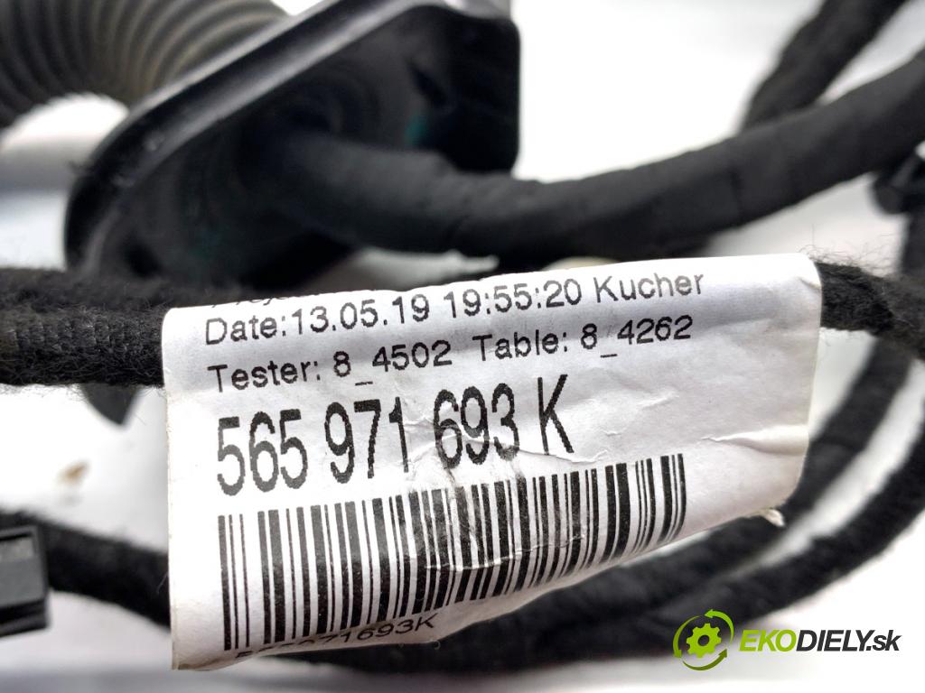 SKODA KODIAQ SUV 2019 110 kW 1.5 TSI 1495 káblovačka dveře zadní část levý 565971693K