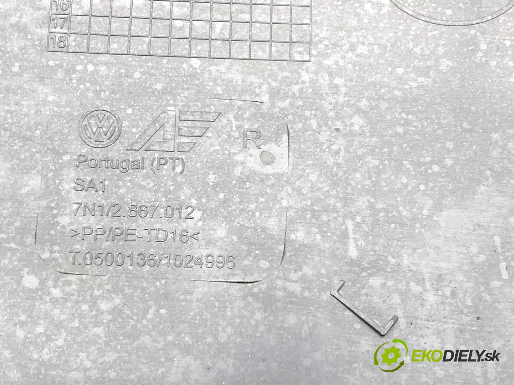 VW SHARAN nadwozie wielkoprzestrzenne (MPV) 2011 103 kW 2.0 TDI 1968 čalúnenie Dvere pravy predný 7N1867012