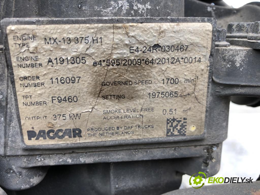 DAF XF Ciągnik siodłowy 2014 375 kW FT 510 375 kW [510 KM] olej napędowy 2012 - 2022 12900 Motor KOMPLETNÍ: MX-13375H1