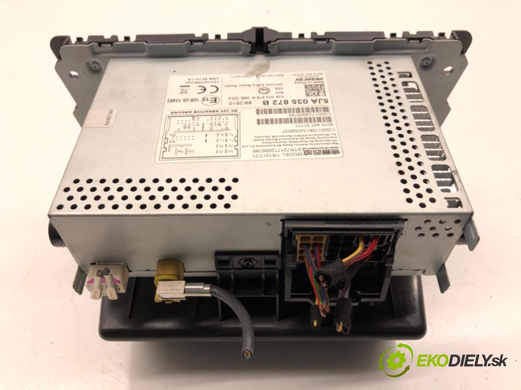 SKODA RAPID liftback 2017 85 kW 1.6 TDI 1598 RADIO 5JA035872B (Audio zařízení)