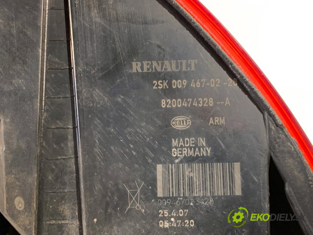 RENAULT SCÉNIC II nadwozie wielkoprzestrzenne (MPV) 2007 99 kW 2.0 (JM05, JM0U, JM1N, JM1U, JM2V) 1998 Svetlo pravy zad 8200474328