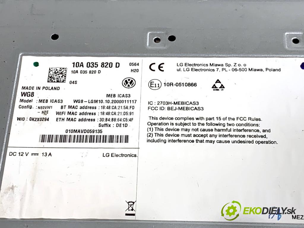 VW ID.3 liftback 2020 150 kW Pro  CZYTNIK navigace 10A035820D (Elektrosoučásti ostatní)
