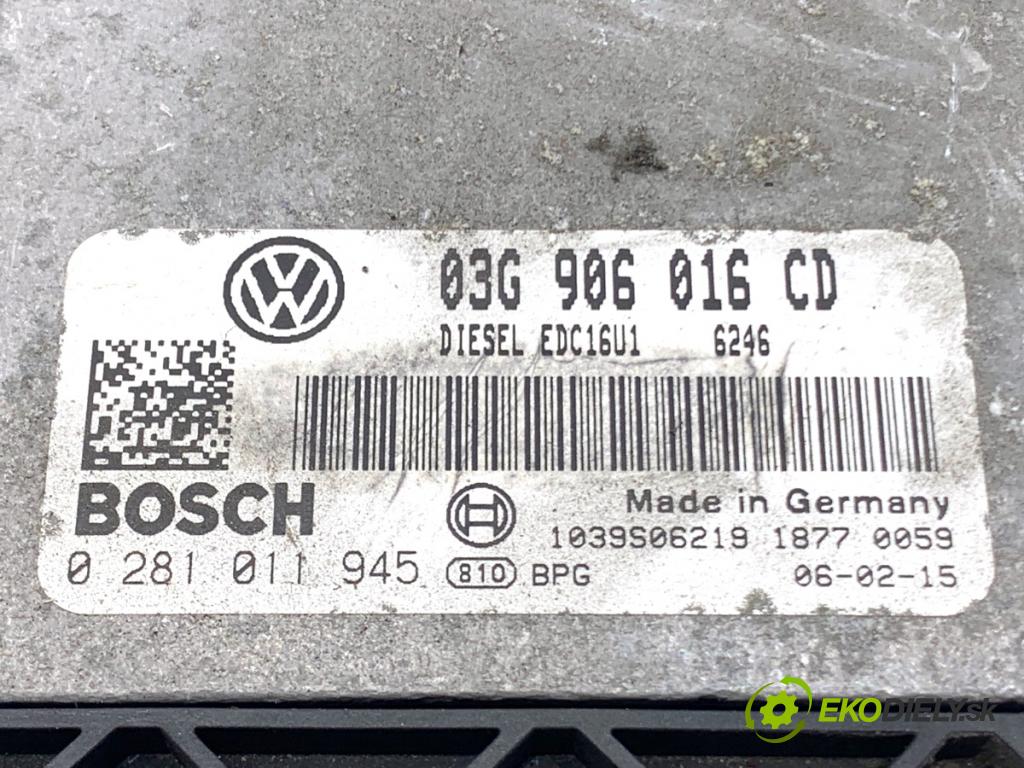 VW TOURAN nadwozie wielkoprzestrzenne (MPV) 2006 77 kW 1.9 TDI 1896 riadiaca jednotka Motor 03G906016CD (Riadiaca jednotka)