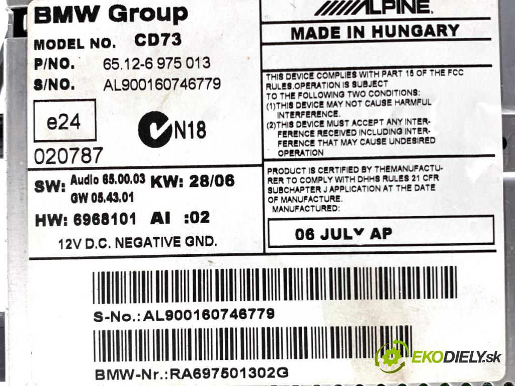 BMW E90 sedan 2006 95 kW 318 i 1995 RADIO 6975013 (Audio zařízení)