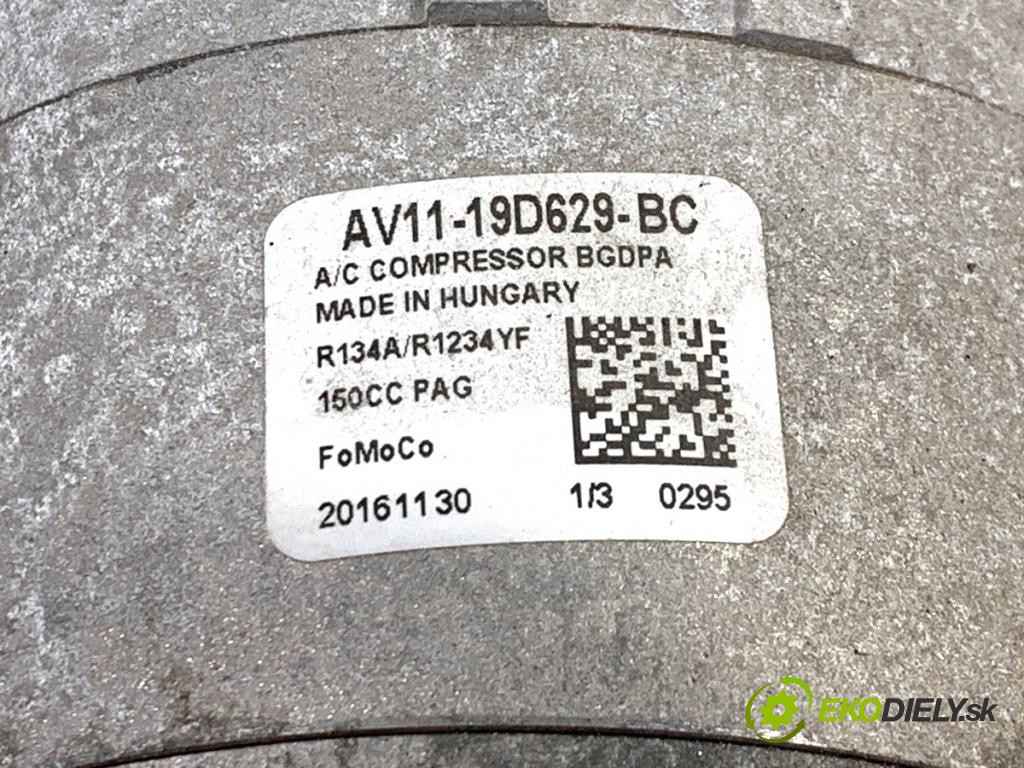 FORD FIESTA MK7 liftback 2016 44 kW 1.25 1242 Kompresor klimatizácie AV11-19D629-BC (Kompresor klimatizácie)