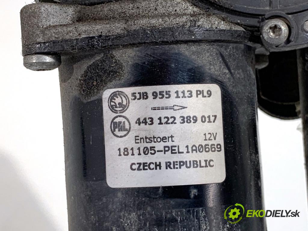 SKODA FABIA III liftback 2018 55 kW 1.0 999 Mechanizmus stieračov predný 5JB955113 (Motorček stieračov predný)