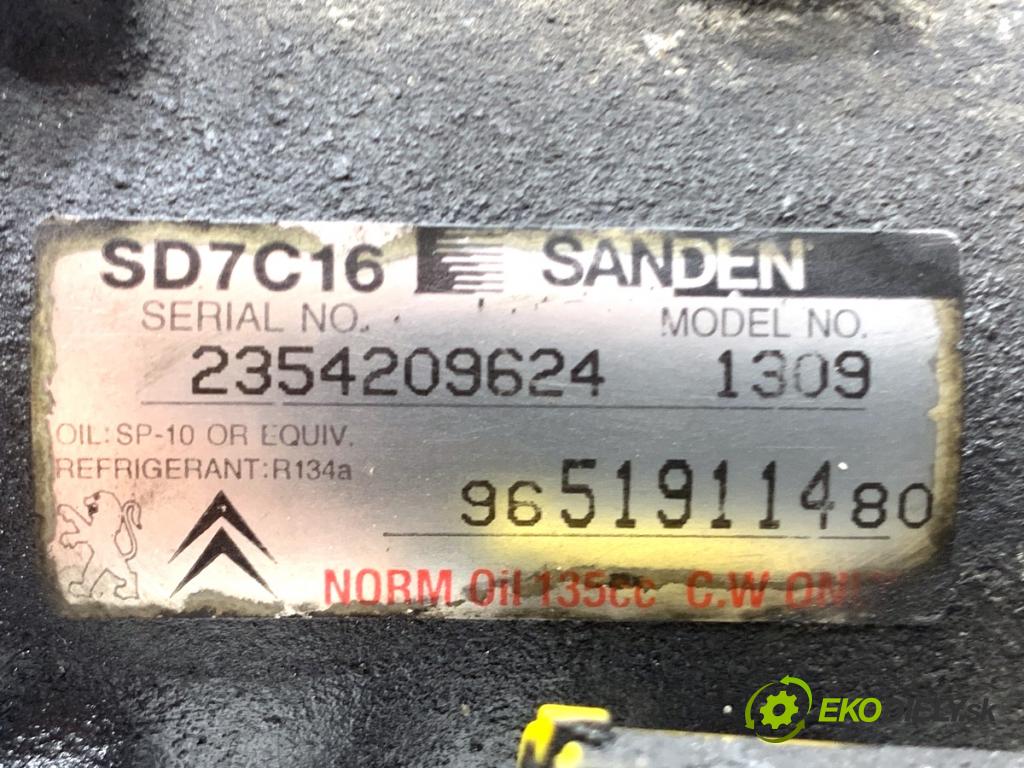 CITROEN C4 PICASSO I nadwozie wielkoprzestrzenne (MPV) 2007 82 kW 1.6 HDi 110 1560 kompresor klimatizace 9651911480 (Kompresor klimatizace)