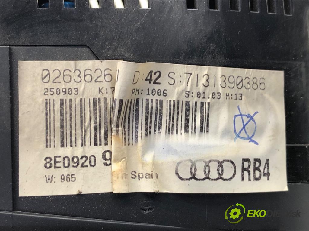 AUDI A4 B6 Kombi 2003 74 kW 1.9 TDI 1896 Prístrojovka 0263626151 (Prístrojová doska)